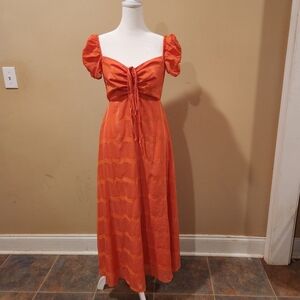 Milkmaid Dress Burnt Orange